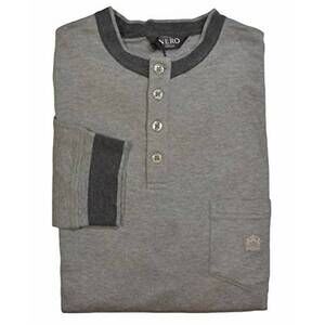 NEW NERO PERLA men's cotton pajama top in gray